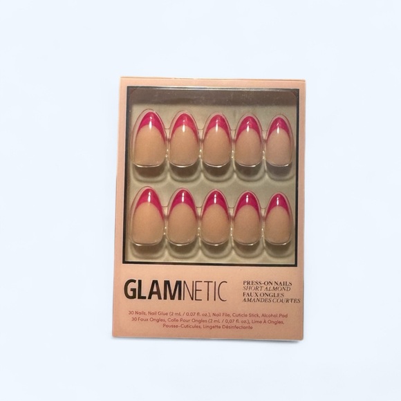 Glamnetic RASPBERRY SORBET Short Almond Press on Nails - Picture 1 of 5